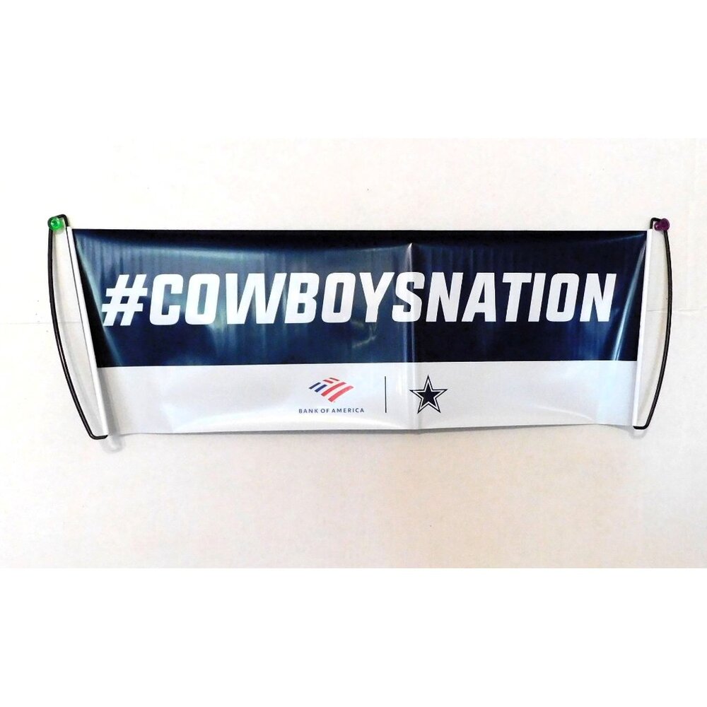CowboysNation Go Cowboys Retractable Banner 27" X 9.5" NFL Fan Gear Dallas